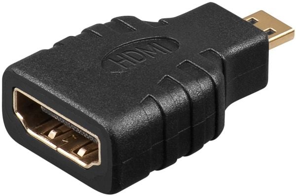 Goobay HDMI F-M Adapter, HDMI 19p F, HDMI 19p M, Sort