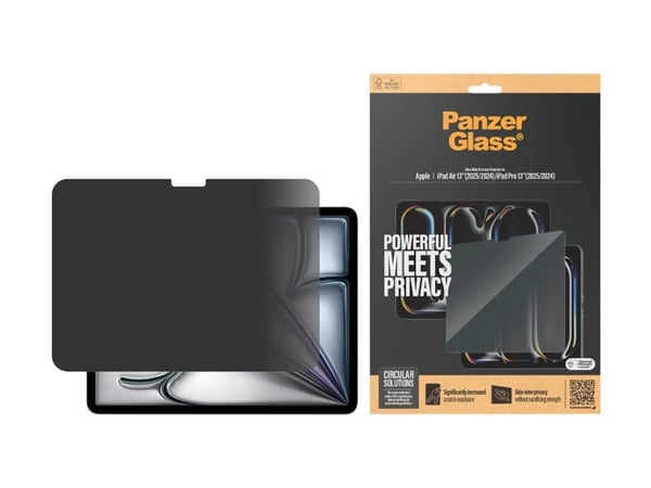 PanzerGlass - Tabletin näytönsuoja - erittäin leveä istuvuus - lasi - yksityisyyssuodattimella - 13" - kehyksen väri musta - Apple 13-tuumaiseen iP...