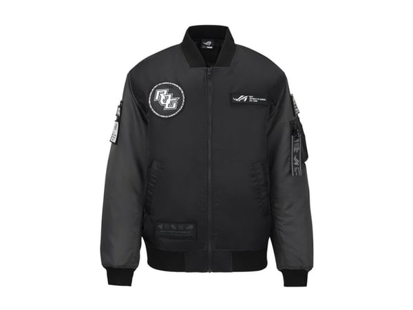 ASUS ROG Cosmic Bomber, Bomber, Mies, Aikuinen, Vetoketju, Nailon, Musta, Harmaa