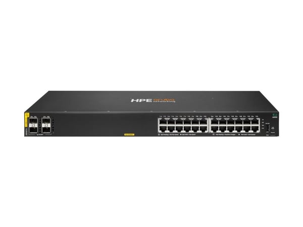 HPE Aruba 6000 24G Class4 PoE 4SFP 370W Switch - Switch - Styrt - 24 x 10/100/1000 (PoE+) + 4 x Gigabit SFP - side til side-luftflyt - rackmonterba...