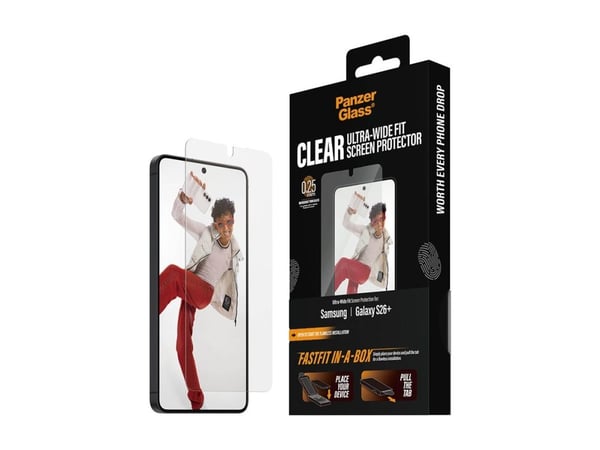 PanzerGlass ® Screen Protector Samsung Galaxy S26+ | Ultra-Wide Fit w. FASTFIT IN-A-BOX, Samsung, Samsung - Galaxy S26+, Asennus kuivana, Naarmuunt...