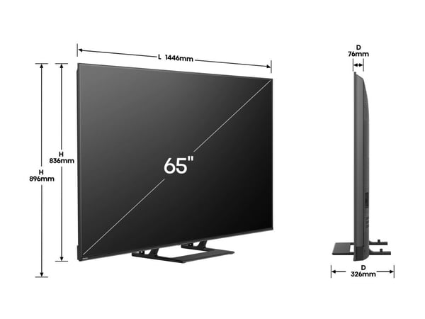 Hisense A7Q 65A7Q, 165,1 cm (65"), 3840 x 2160 pikseliä, LED, Älytelevisio, Wi-Fi, musta