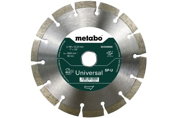 Metabo 624309000, Betong, Sandsten, Flis, 18 cm, 2,22 cm, 8500 RPM, Metabo, 1 stykker