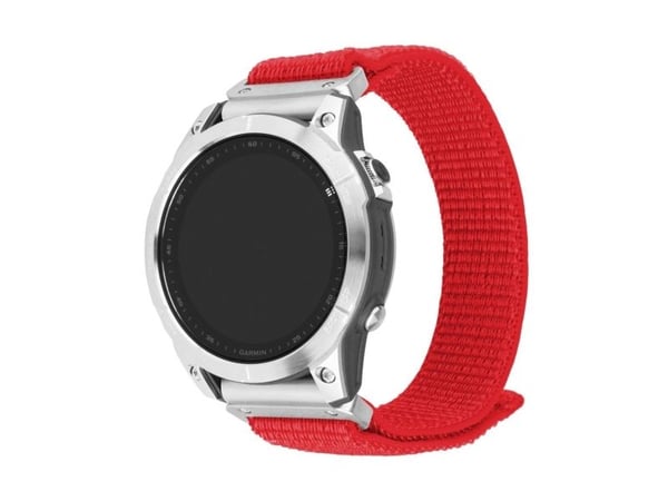 FIXED - Sløyfe for smart armbåndsur - 26 mm, nylon - 160-210 mm - rød - for Coros Vertix 2; Garmin Fenix 7X; Enduro 2; epix Pro; Instinct 2X; quati...