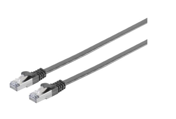 MicroConnect - Nettverkskabel - RJ-45 (hann) til RJ-45 (hann) - 3 m - UTP - CAT 6a - flertrådet, flat - svart
