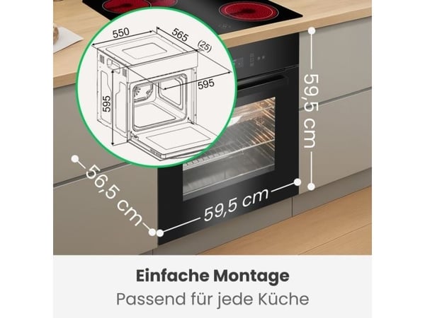 Bomann EBO 7912, Medium, Elektrisk ovn, 67 L, 3650 W, 67 L, 50 - 280 °C