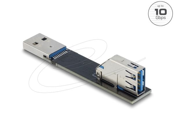 Delock USB 10 Gbps adapter type A hunn til hann rotert 90° øverst (67421)