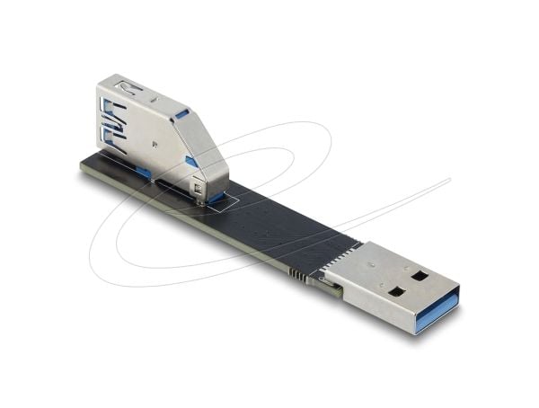 Delock USB 10 Gbps adapter type A hunn til hann rotert 90° øverst (67421)
