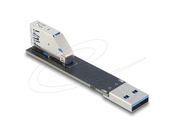 Delock USB 10 Gbps adapter type A hunn til hann rotert 90° ned (67422)