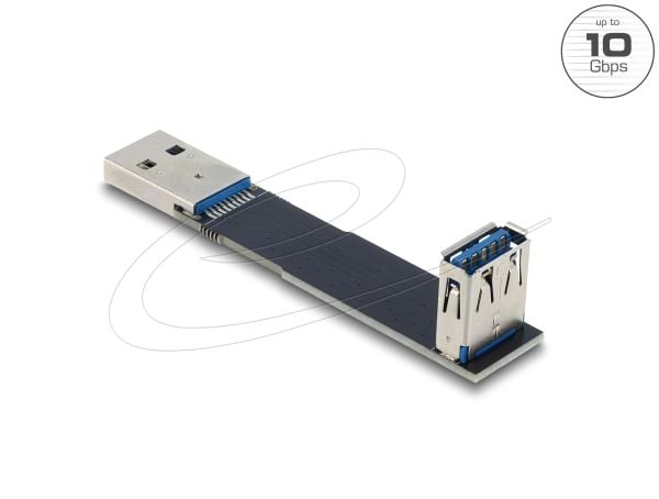 Delock USB 10 Gbps adapter type A hunn til hann vinklet 90° (67423)