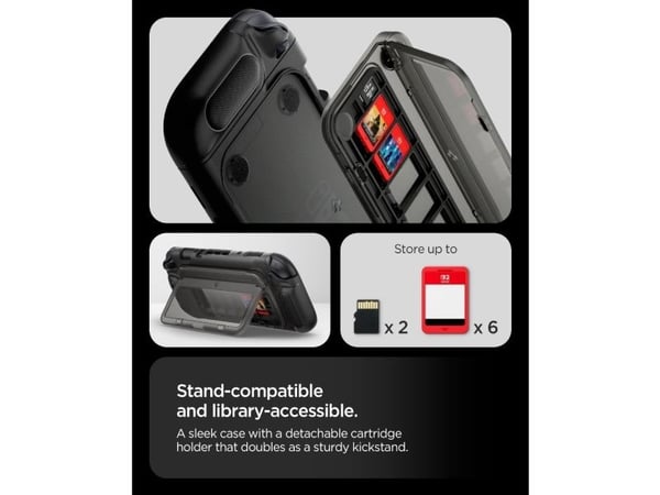 Spigen Snap Switch, Etui, Nintendo, Svart, Termoplastisk polyuretan (TPU), Polykarbonat (PC), Nintendo Switch 2