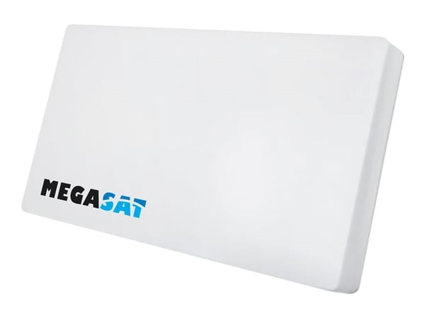 Megasat Profi-Line D2 - Antenne - flat, parabolic - TV - 33 dBi (for 12.75 GHz) - dobbelt LNB - kan monteres på vegg, mast, vindu