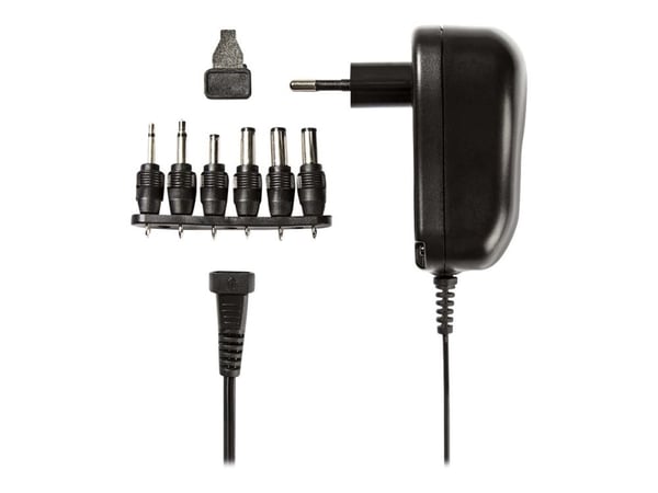 Nedis ACPA001 - Strømadapter - 12 watt - 1 A - på kabel: DC-strømjakk - svart