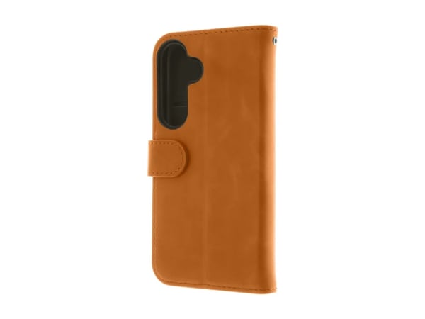 Insmat Premium - Lommebok for mobiltelefon - lær, kartong+papir+aluminiumsfolie, termoplast-polyuretan (TPU), bomullssting - brun - for Samsung Gal...