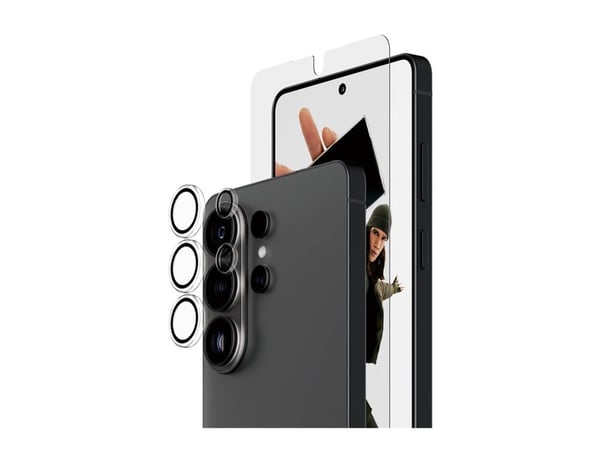 PanzerGlass Hoops - 2-i-1 Essentials Bundle - beskyttelsessett for mobiltelefonskjerm/linse - ultrabred passform - glass - for Samsung Galaxy S26 U...
