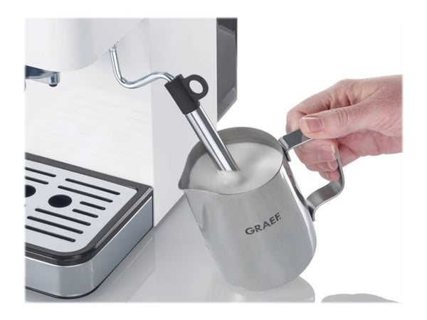 Graef Young ES401 - Kaffemaskin med melkeskummer - 15 bar - hvit