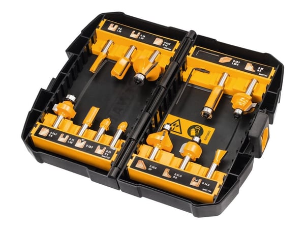 DeWALT DT90016-QZ - Handöverfräsbitsats - 12 delar - 8 mm