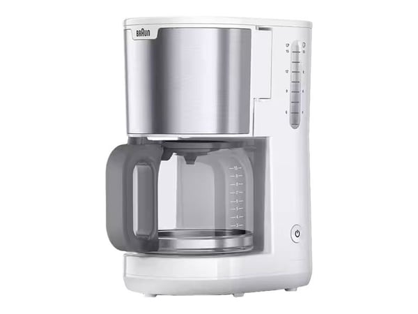 Braun PurShine KF 1500 - Kaffemaskin - 10 koppar - rostfritt stål / vitt