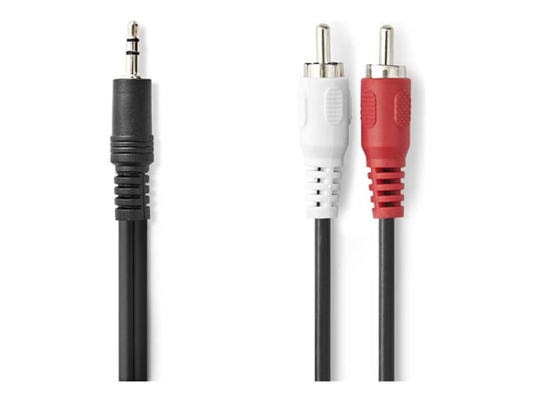 Nedis - Lydkabel - mini-phone stereo 3.5 mm hann til RCA hann - 3 m - svart