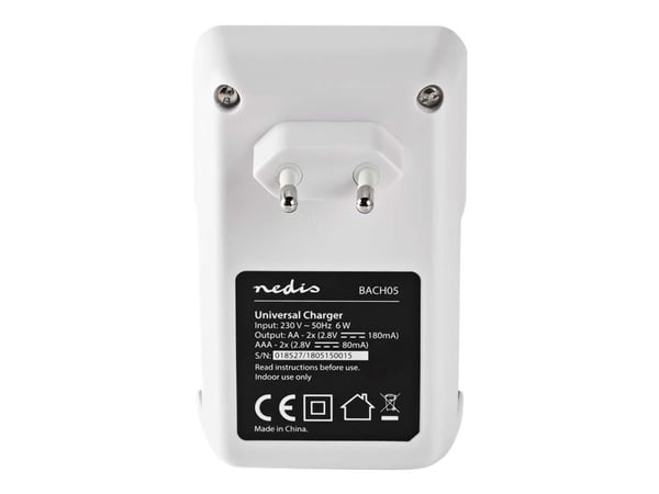Nedis BACH05 - Batterilader - (for 2xAA, 4xAAA) - 6 watt - 180 mA