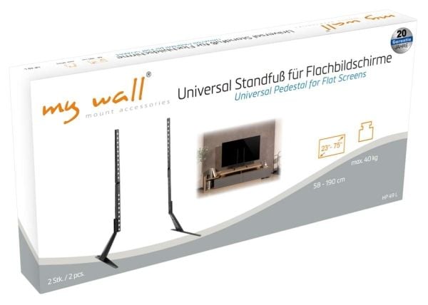 myWall HP 49, 58,4 cm (23"), 190,5 cm (75"), 40 kg, 200 x 200 mm, 400 x 400 mm, Svart