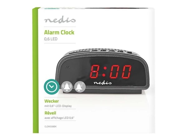 Nedis - Alarmklokke - elektronisk - skrivebord - svart