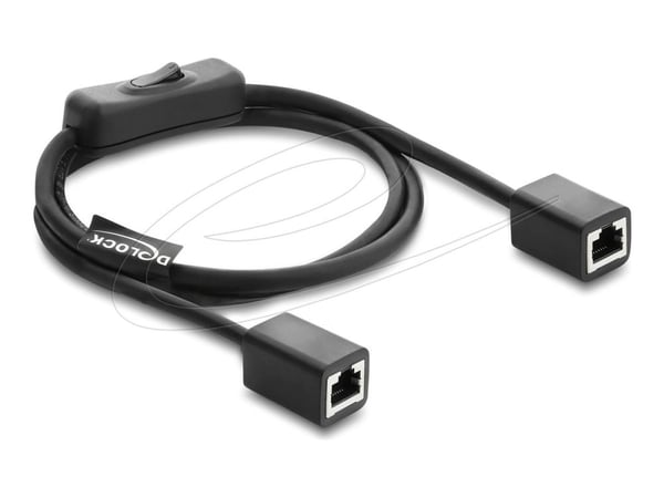 Delock RJ45 hunn til hunn-kabel med bryter Cat.6 F/UTP 1 m - nettverksswitching svart