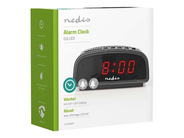 Nedis - Alarmklokke - elektronisk - skrivebord - svart