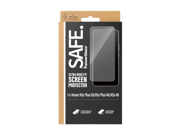PanzerGlass SAFE. by ® Skjermbeskytter Honor X5c Plus 5G | X5c Plus 4G | X5c 4G | Ultra-Wide Fit, Honor, Honor - X5c Plus 5G, Honor - X5c Plus 4G, ...