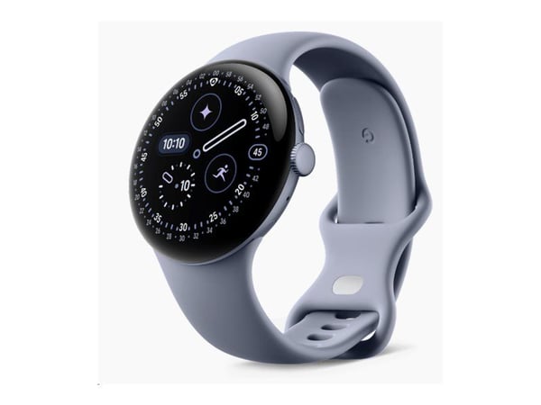 Google Pixel Watch 4 - 45 mm - satin moonstone aluminum - smartklokke med aktivt bånd - fluorelastomer med myk berøringsoverflate - moonstone - bån...