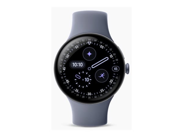 Google Pixel Watch 4 - 45 mm - satin moonstone aluminum - smartklokke med aktivt bånd - fluorelastomer med myk berøringsoverflate - moonstone - bån...