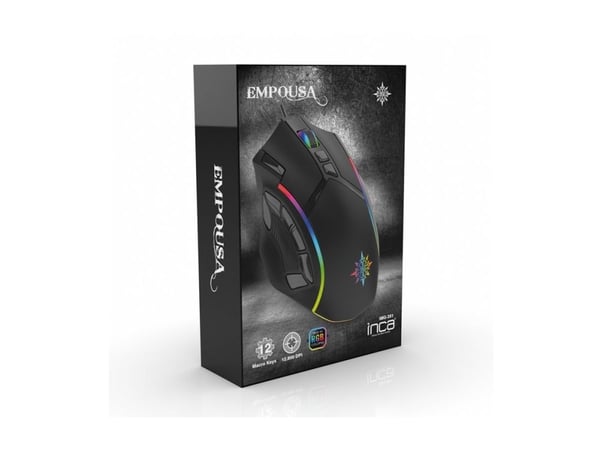 Inca IMG-351, Høyrehånd, Optisk, USB Type-A, 12800 dpi, Svart