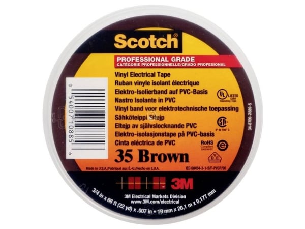 3M 7100239020, 1 stykker, Brun, PVC, 600 V, Blister, 20 m