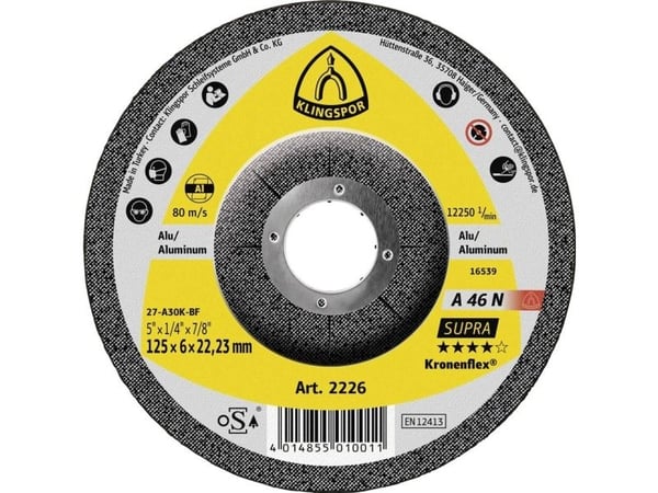Klingspor Tarcza FLEX 27 125x6,0x22,2 A 46 N SUPRA ALU 2226