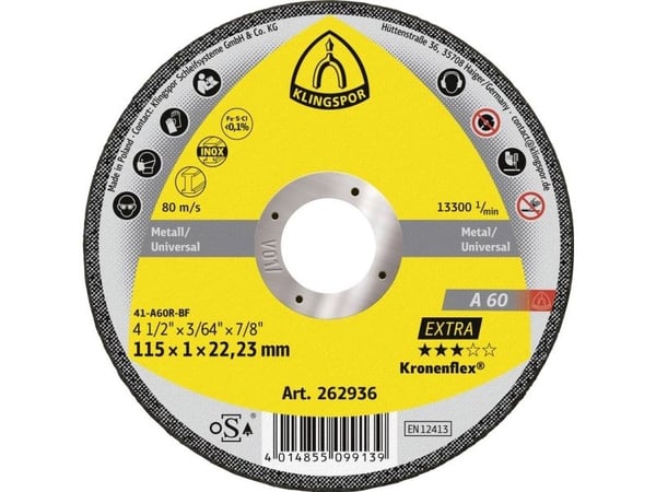 KLINGSPOR METALLSKJÆREBLAD 115mm x 1,0mm A60 Extra