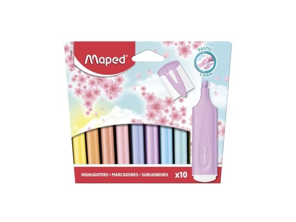 Maped 740903, 10 stykker, Meisel tupp, 1 mm, 5 mm, Vann-basert blekk