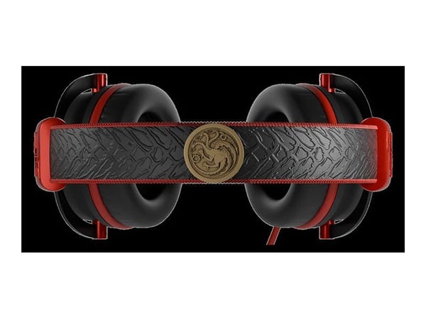 Lexip X Game of Thrones - Dragon - Hodesett - full størrelse - Bluetooth / 2,4 GHz radiofrekvens - trådløs, kablet - 3,5 mm jakk - svart, rød, gull