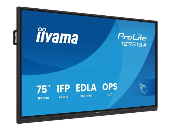 iiyama ProLite TE7513A-B2AG - 75" Diagonalklasse (74.5" synlig) LED-bakgrunnsbelyst LCD-skjerm - interaktiv digital skilting - med berøringsskjerm ...