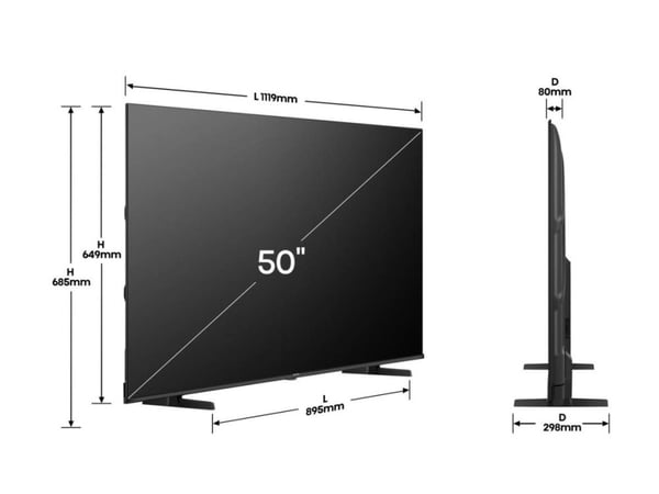 Hisense 50E77Q - 50" Diagonalklasse E7Q Series LED-bakgrunnsbelyst LCD TV - QLED - Smart TV - VIDAA - 4K UHD (2160p) 3840 x 2160 - HDR - Quantum Do...