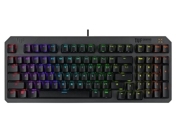 ASUS TUF Gaming K3 Gen II - Tastatur - 96% - bakgrunnsbelyst - USB - QWERTY - USA - tastsvitsj: ROG RX RED optisk mekanisk - svart
