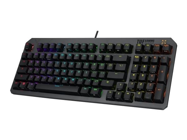ASUS TUF Gaming K3 Gen II - Tastatur - 96% - bakgrunnsbelyst - USB - QWERTY - USA - tastsvitsj: ROG RX RED optisk mekanisk - svart