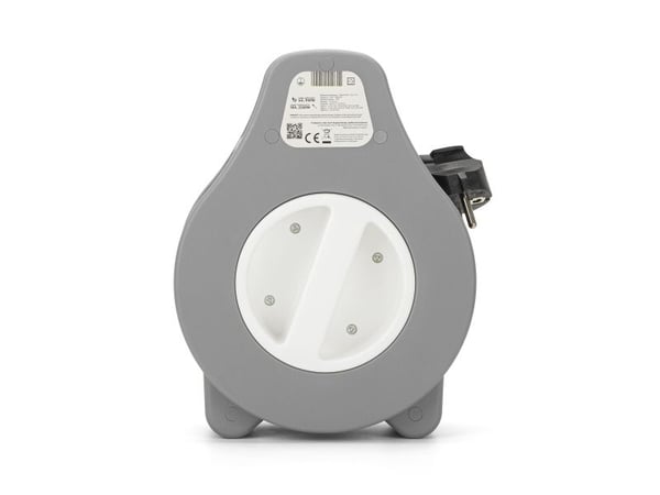 Montis Przedluzacz domowy zwijany 10m MT189, Grå, Plast, 2 AC-utgångar, 1 mm ², IP20, Överbelastning, Överhettning