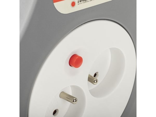 Montis Przedluzacz domowy zwijany 10m MT189, Grå, Plast, 2 AC-utgångar, 1 mm ², IP20, Överbelastning, Överhettning