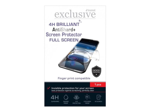 Insmat Exclusive AntiShard+ - Skjermbeskyttelse for mobiltelefon - fullskjerm, 4 H Brilliant - film - gjennomsiktig - for Samsung Galaxy S26+