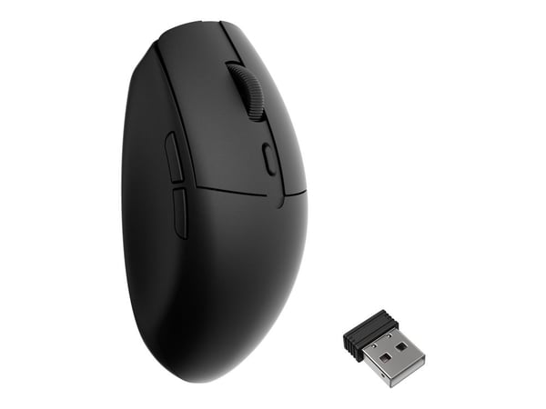 Keychron BM22 - Mus - ergonomisk - optisk - trådlös, kabelansluten - Bluetooth 5.2, 2.4 GHz, USB-C - svart