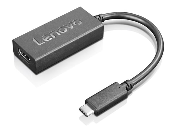 Lenovo - Video adapter - USB-C hann til HDMI hunn - 24 cm - svart - støtte for 4K 60 Hz (3840 x 2160)