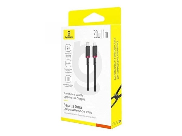 Baseus P10377801U01-01, 1 m, Lightning, USB C, Hankjønn, Hankjønn, Svart