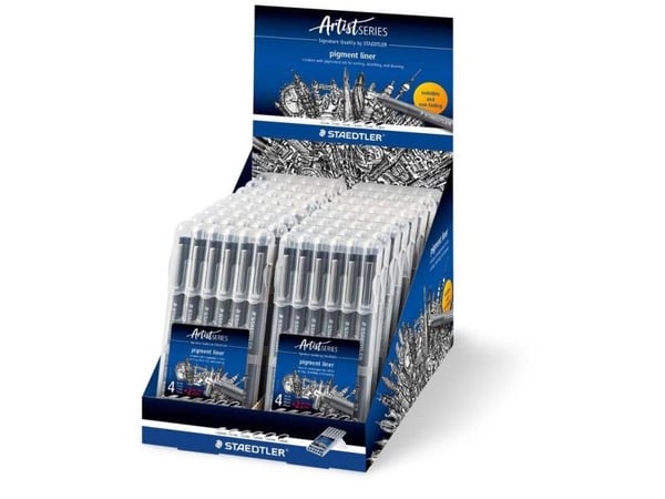 Pigmentliner STAEDTLER® 308 SB6P sort - med 6 stk. ass. størrelser i etui