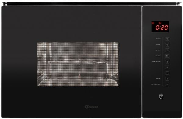 GRAM X-type IM 20614-90 B - Mikrobølgeovn med grill - innebygd - 25 liter - 900 W - svart