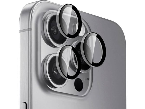 PURO PUSDGLPIPHONE16PTR, Apple, iPhone 16 Pro, iPhone 16 Pro Max, Slagbestandig, Knusesikker, Svart, Gjennomsiktig, 3 stykker